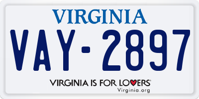 VA license plate VAY2897
