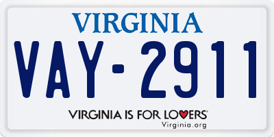 VA license plate VAY2911