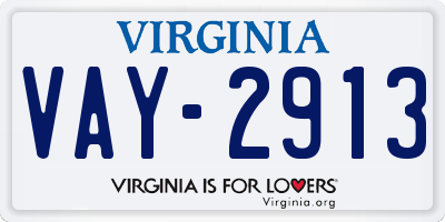 VA license plate VAY2913