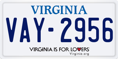 VA license plate VAY2956