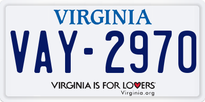 VA license plate VAY2970