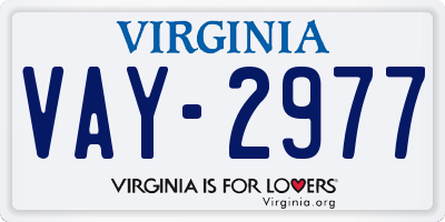 VA license plate VAY2977