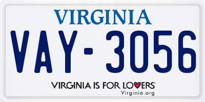 VA license plate VAY3056