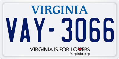 VA license plate VAY3066