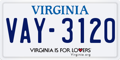 VA license plate VAY3120