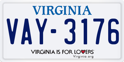 VA license plate VAY3176