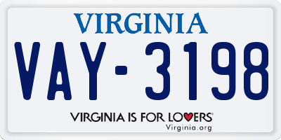 VA license plate VAY3198