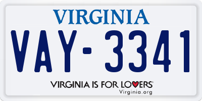 VA license plate VAY3341
