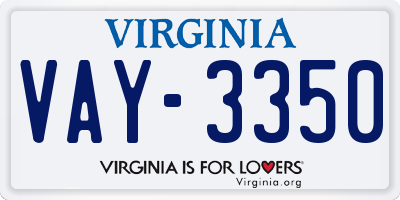 VA license plate VAY3350