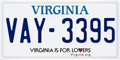VA license plate VAY3395