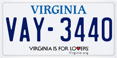 VA license plate VAY3440