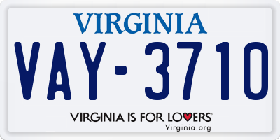 VA license plate VAY3710