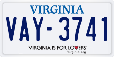 VA license plate VAY3741