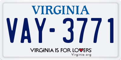 VA license plate VAY3771