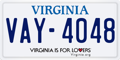 VA license plate VAY4048