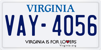 VA license plate VAY4056