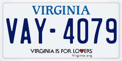 VA license plate VAY4079