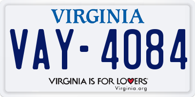 VA license plate VAY4084