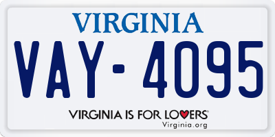 VA license plate VAY4095