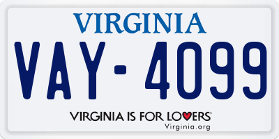 VA license plate VAY4099