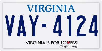 VA license plate VAY4124
