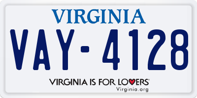 VA license plate VAY4128
