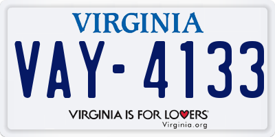 VA license plate VAY4133
