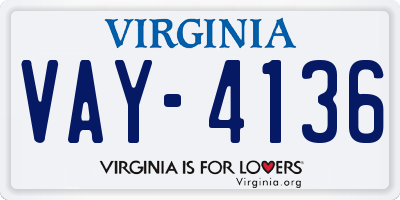 VA license plate VAY4136