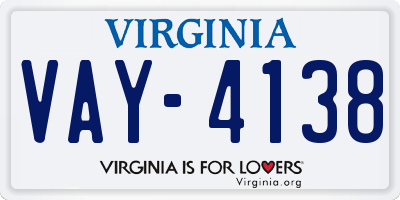 VA license plate VAY4138