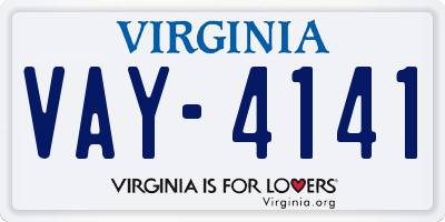 VA license plate VAY4141