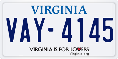 VA license plate VAY4145