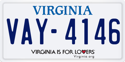 VA license plate VAY4146