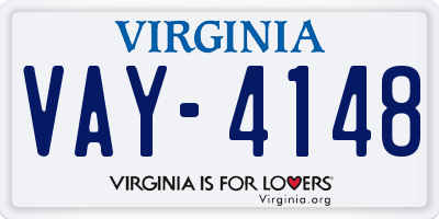 VA license plate VAY4148