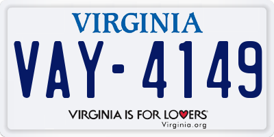 VA license plate VAY4149