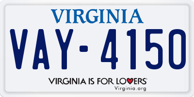 VA license plate VAY4150