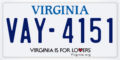 VA license plate VAY4151