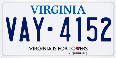 VA license plate VAY4152