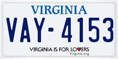 VA license plate VAY4153