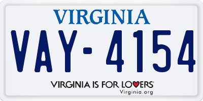 VA license plate VAY4154
