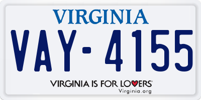 VA license plate VAY4155