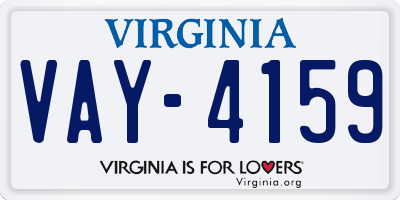 VA license plate VAY4159