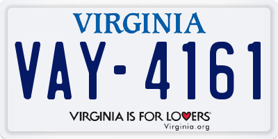 VA license plate VAY4161