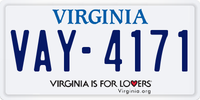 VA license plate VAY4171