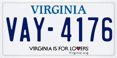 VA license plate VAY4176