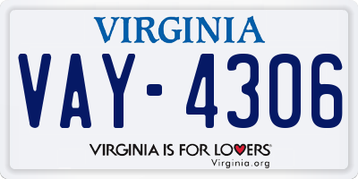 VA license plate VAY4306