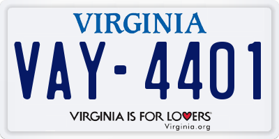 VA license plate VAY4401