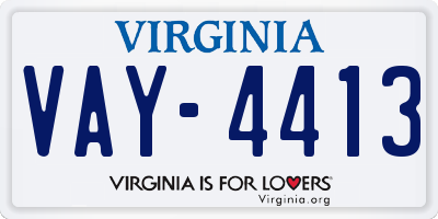 VA license plate VAY4413