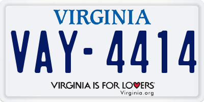 VA license plate VAY4414