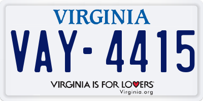 VA license plate VAY4415