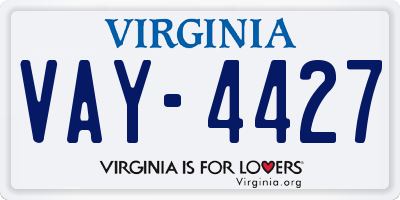 VA license plate VAY4427